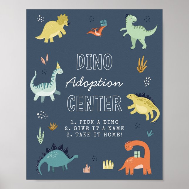 Cute Dinosaur Adoption Sign (Front)