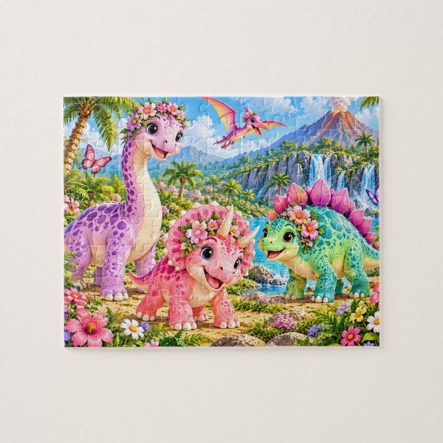 Cute Dinosaur Adventure Jigsaw Puzzle (Horizontal)