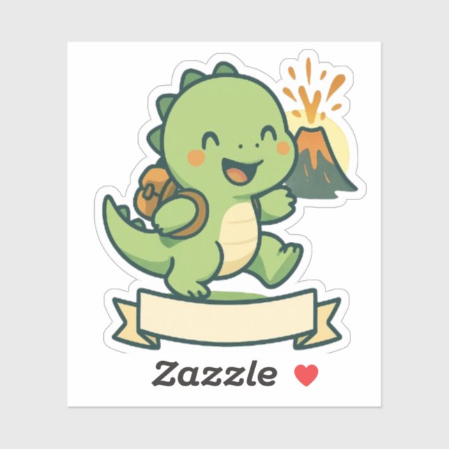 Cute Dinosaur Adventure with Volcano – Personalise (Sheet)