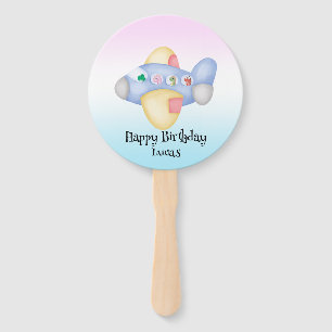 Cute dinosaur aeroplane Student kids Birthday part Hand Fan