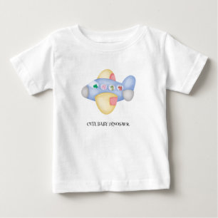 Cute dinosaur aircraft Student kids Birthday party Baby T-Shirt