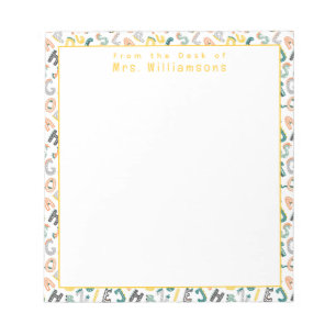 Cute Dinosaur Alphabet - From the Desk of Teacher Notepad