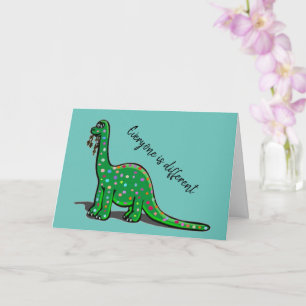 Cute Dinosaur Aqua Blue Greeting Card