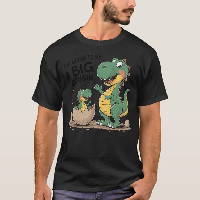Cute Dinosaur Baby Reveal 2024 I'm Going To Be A B T-Shirt (Front)