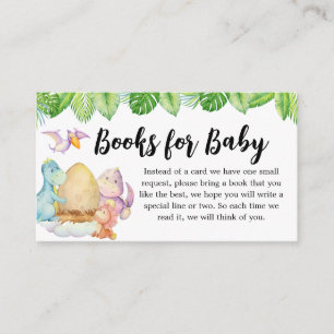 Cute Dinosaur Baby Shower Books for Baby Enclosure Card