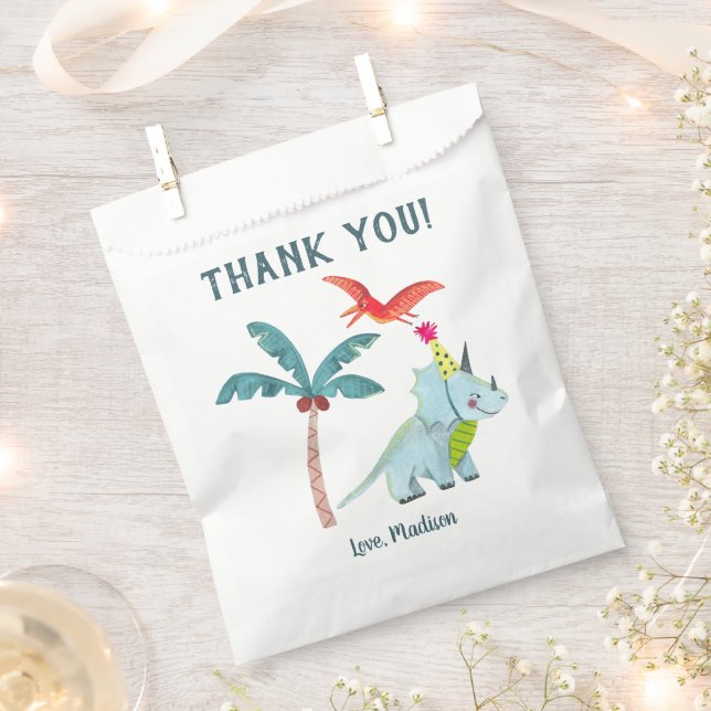 Cute Dinosaur Baby Shower Boy Thank you Favour Bags (Clipped)