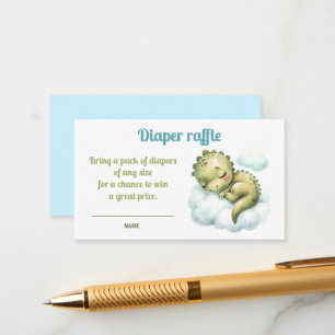 Cute Dinosaur Baby Shower Diaper Raffle Card