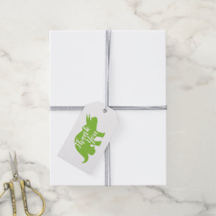 Cute Dinosaur Baby Shower Dino Blue and Green Boy Gift Tags