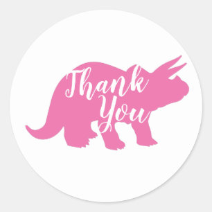 Cute Dinosaur Baby Shower Dino Pink Girl Classic Round Sticker