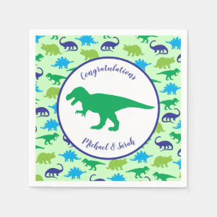 Cute Dinosaur Baby Shower Dino T-Rex Boy Napkin