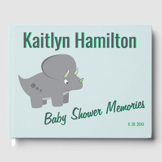 Cute Dinosaur | Baby Shower Guest Book (Front)