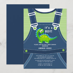 Cute Dinosaur Baby Shower Invitation