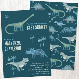 Cute Dinosaur Baby Shower Invitation