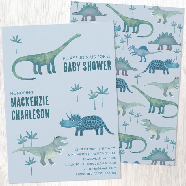 Cute Dinosaur Baby Shower Invitation (Creator Uploaded)