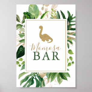 Cute Dinosaur Baby Shower Momosa Bar Sign