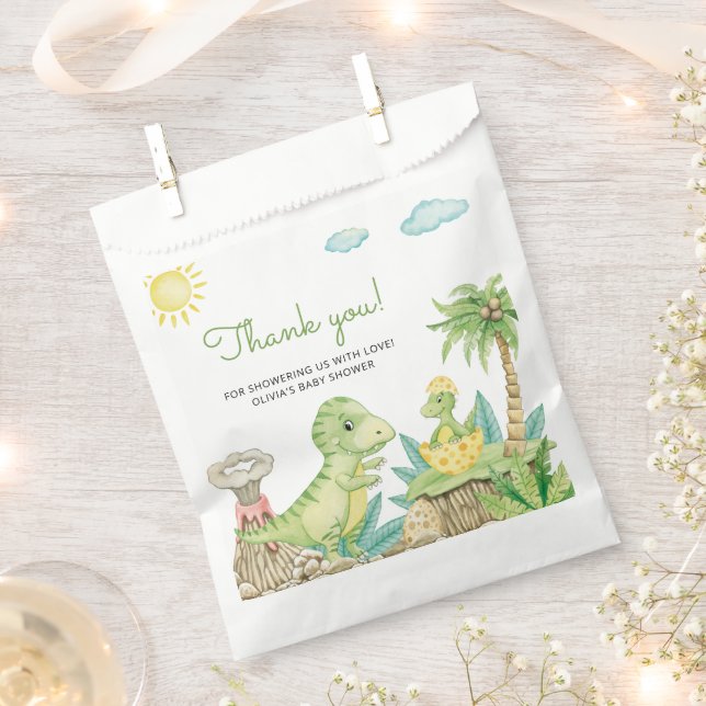 Cute Dinosaur Baby Shower Thank You Favour Bags (Clipped)