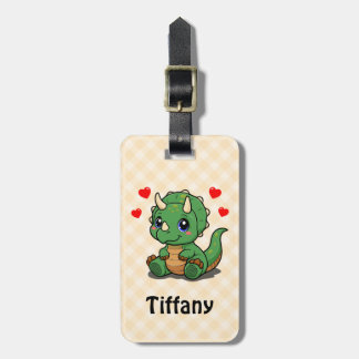 Cute Dinosaur Bag Tag – Add Name