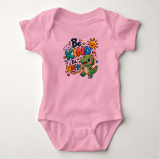 Cute Dinosaur Be Kind Be Happy Kids T-Shirt Baby Bodysuit