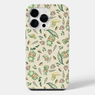 Cute Dinosaur Bear and Leaves Seamless Pattern iPhone 14 Pro Max Case