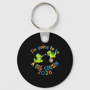 Cute Dinosaur Big Cousin 2026 Pregnancy Reveal Key Ring