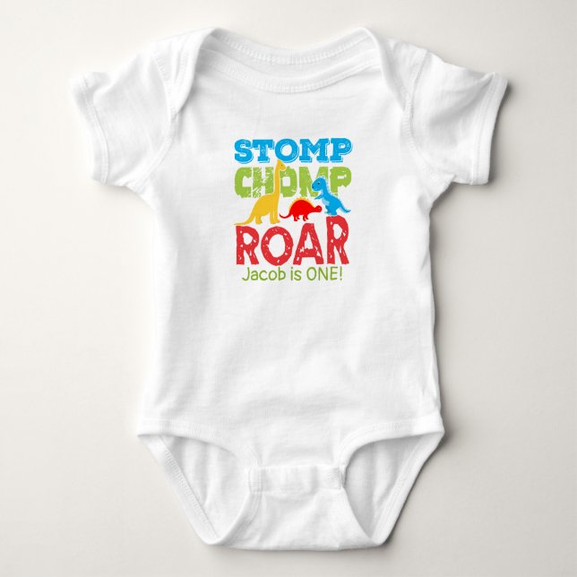 Cute Dinosaur Birthday Boy Baby Tshirt (Front)