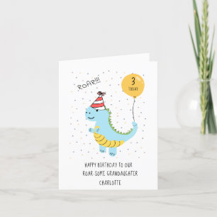 Cute Dinosaur Birthday Card - Custom 