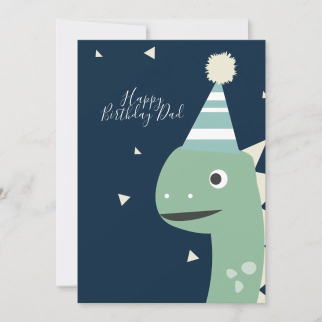 Cute Dinosaur Birthday Hat Confetti Blue (Front)