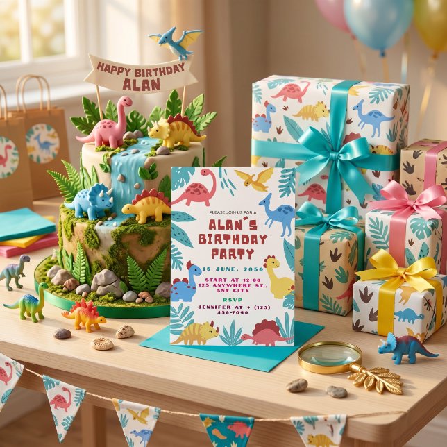 Cute Dinosaur Birthday Invitation (Creator Uploaded)