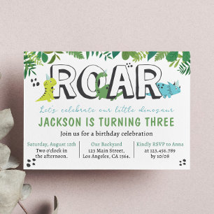 Cute Dinosaur Birthday Invitation