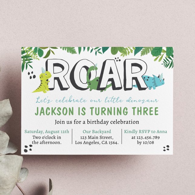 Cute Dinosaur Birthday Invitation (Creator Uploaded)