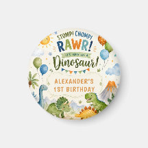 Cute Dinosaur Birthday Magnet