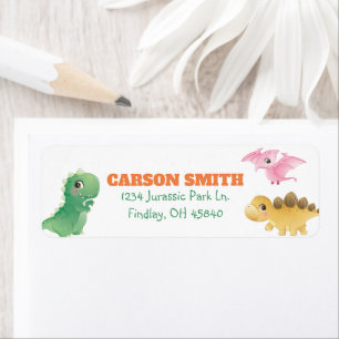 Cute Dinosaur Birthday Party Address