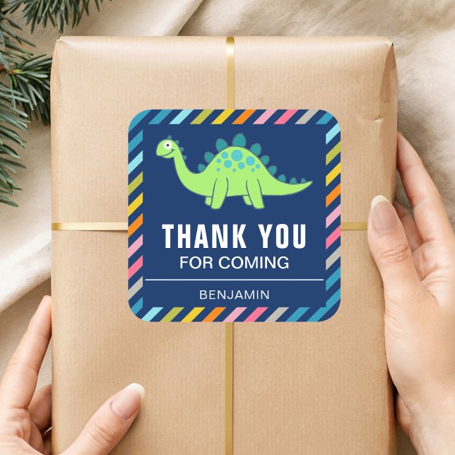 Cute Dinosaur Birthday Party Favour Sticker (Creator Uploaded)