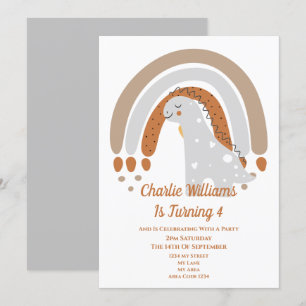 Cute Dinosaur Birthday Party Invitation