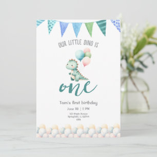 Cute Dinosaur Birthday Party Invitation