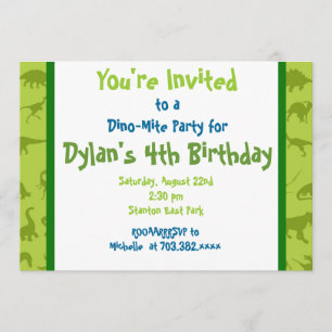 Cute Dinosaur Birthday Party Invitation Templates