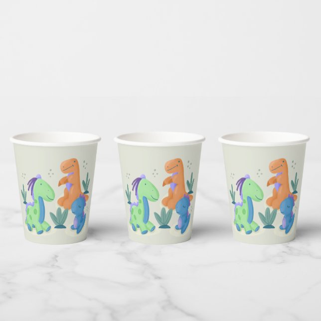 Cute Dinosaur Birthday Party Paper Cups (Multi)