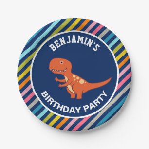 Cute Dinosaur Birthday Party Paper Plate