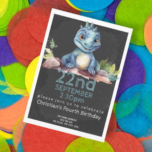 Cute Dinosaur Birthday Party Personalised Invitation