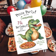 Cute Dinosaur Birthday Pizza Party