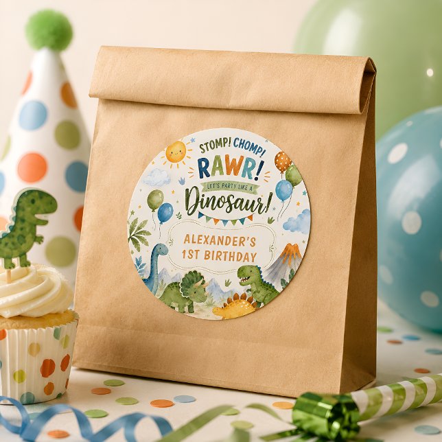Cute Dinosaur Birthday Sticker (Creator Uploaded)