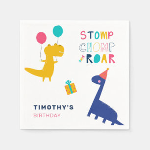Cute Dinosaur Birthday Thanks for Stomping by Napkin