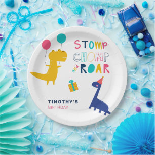 Cute Dinosaur Birthday Thanks for Stomping by Paper Plate
