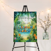 Cute Dinosaur Birthday Welcome Foam Board