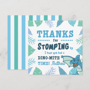 Cute Dinosaur Blue and Green Invitation