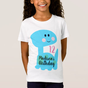 Cute Dinosaur Blue Birthday Party T-Shirt
