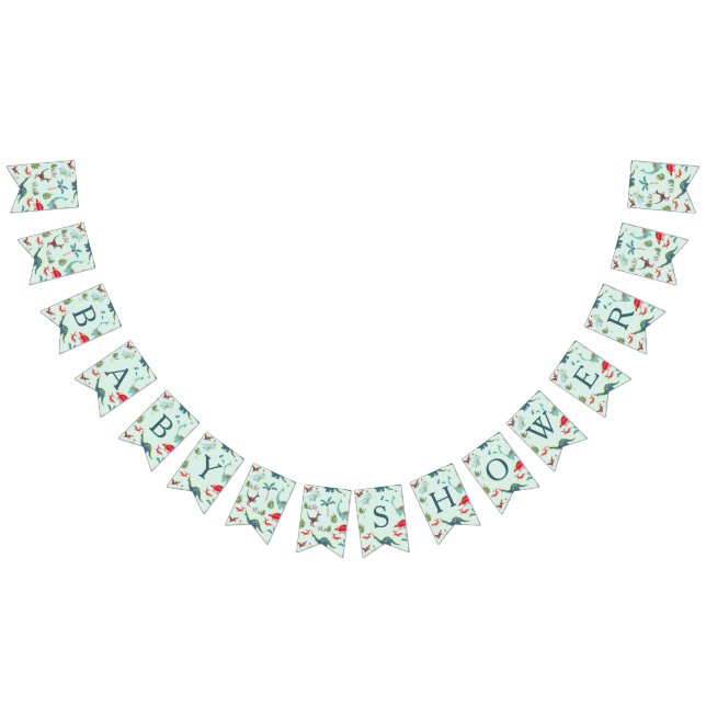 Cute Dinosaur blue boy Baby Shower party pattern Bunting (All)