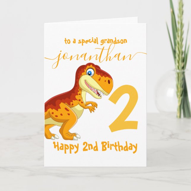 cute dinosaur boy birthday card (Front)