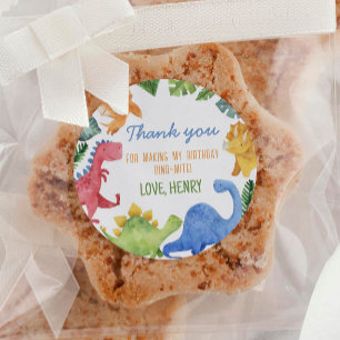 Cute Dinosaur Boy Labels Birthday Baby Shower