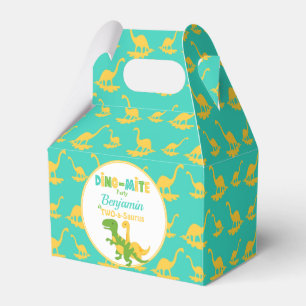 Cute Dinosaur Boys Age -A-Saurus Birthday  Favour Box